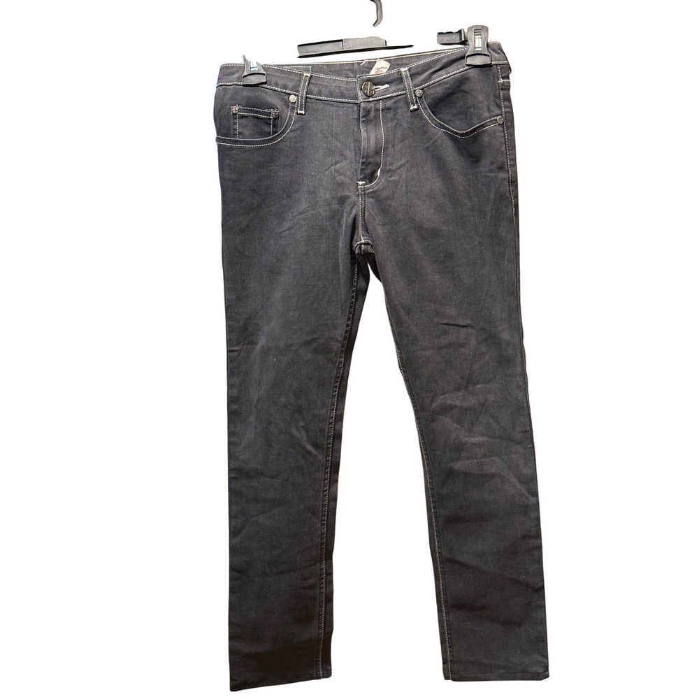Folded & Hung Originals Slim Fit Charcoal Black Contrast Stitch Jeans Size 30